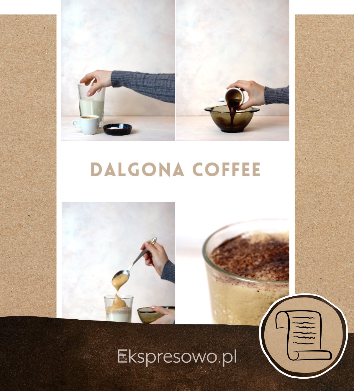 Przepis na Dalgona Coffee, czyli kawa po koreańsku.